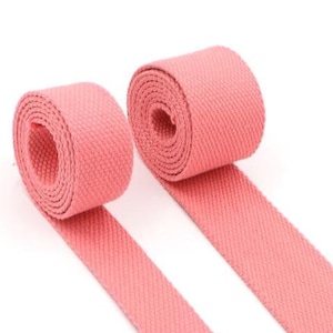 Coral Cotton- 1 inch (25mm) or 1.5 inch (38mm) width  Webbing- Strapping by the yard. Great for bags and totes!!