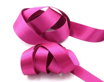Pink Herringbone 1 inch (25mm) or 1.5 inch (38mm) width Nylon Webbing- Strapping  by the yard. Great for bags and totes!!