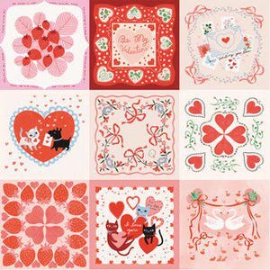 PRE-ORDEN Funny Valentine de Lizzy House - Panel Multi 37149 11 - Media yarda - Noviembre 2025