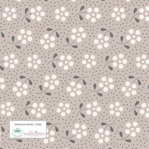 Tilda Meadow Basic- TIL130085-Grey- Half Yard