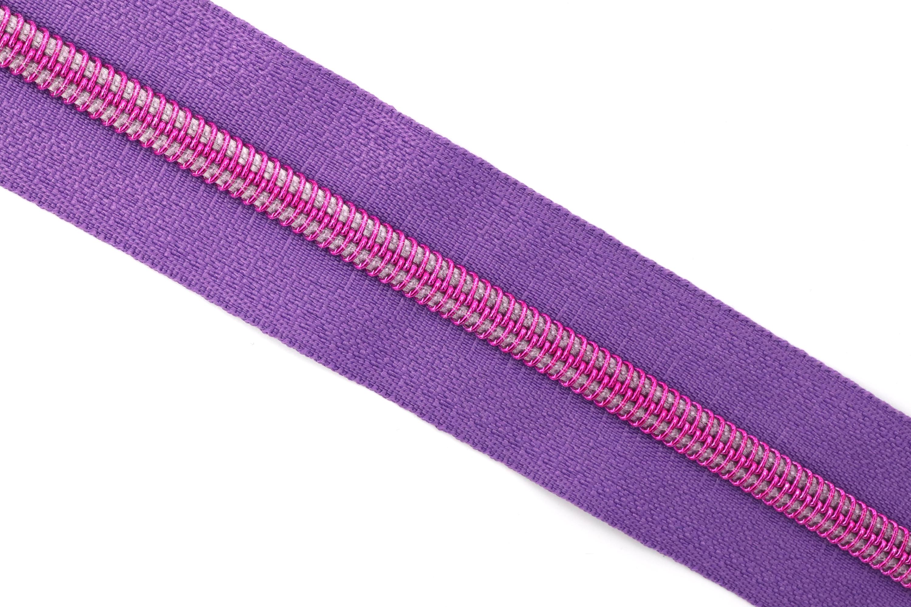 1 metro 5# Nastro con cerniera arcobaleno Denti in nylon con tirazip Vestiti Giacca Zaino Cerniere colorate Cursore Testa Accessori per cucire ZT136 Colored No5