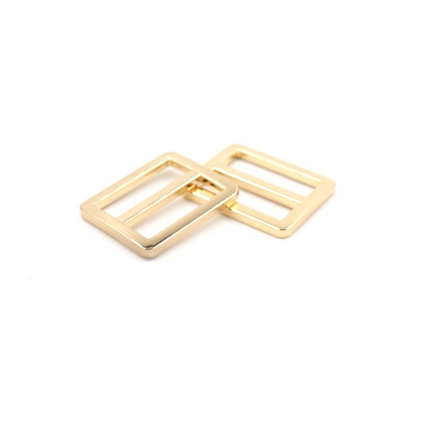 Gold 1"- 25mm  Flat Slider Hardware for Bags and Crafts, Set of 2