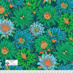 Kaffe Fassett Collective-Philip Jacob- Cactus Flower PWPJ096.GREEN- Half Yard