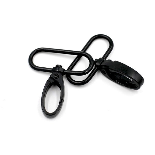 Black 1 1/2" -38mm Swivel Hooks Hardware for Bags and Crafts, Set of 2