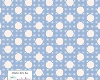 Tilda Medium Dots- TIL130002-Blue- Half Yard