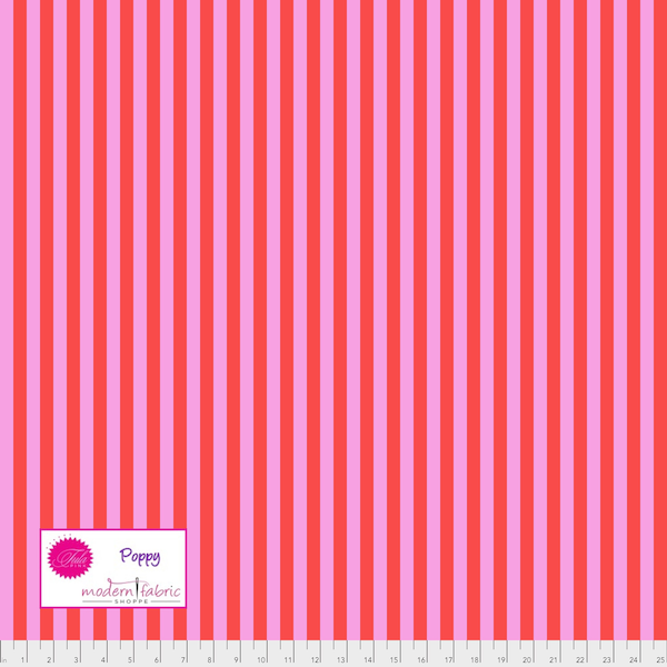 Tula Pink All Stars- True Colors Stripes  PWTP069.POPPY- Half Yard