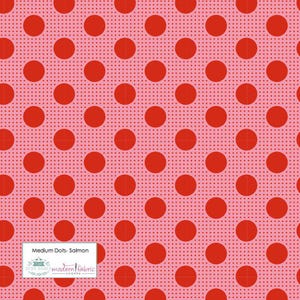 Tilda Medium Dots- TIL130028-Salmon- Half Yard