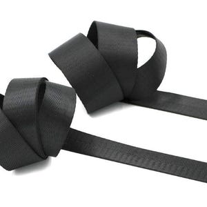 Black Herringbone 1 inch (25mm) or 1.5 inch (38mm) width Nylon Webbing- Strapping  by the yard. Great for bags and totes!!