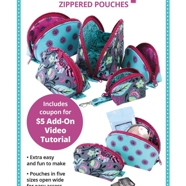 By Annie- Clam Up Zippered Pouches Pattern