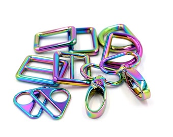 FUYEJIA Crochets Pivotants En Métal Arc-en-ciel Avec Anneaux