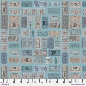 Tim Holtz- Eclectic Elements Palette- Blue Tickets PWTH282.BLUE- Half Yard- May 2025