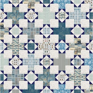 Hazel Quilt- Blue Kit featuring Eclectic Elements- Blue by Tim Holtz- May 2025