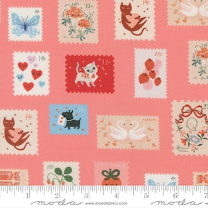 PRE-ORDEN Funny Valentine de Lizzy House- Coral 37143 14- Half Yard- Noviembre 2025
