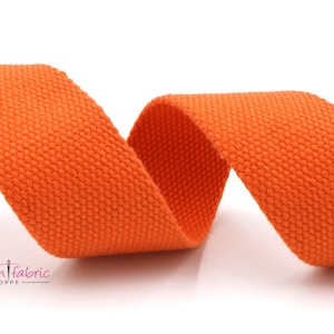 Orange Cotton 1 1/2 inch (38mm) width Webbing- by the yard