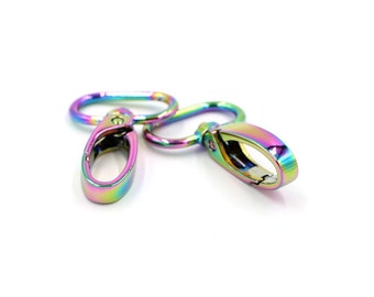 Regenbogen schillernde 1&quot;-25mm Swivel Hooks Hardware für Taschen und Handwerk, 2er Set