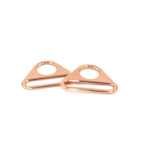 Rose Gold 1 1/2" -38mm Triangle Ring Hardware for Bags and Crafts, Set of 2