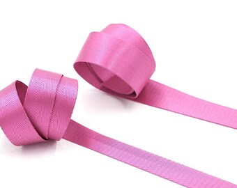 Hot Pink Herringbone 1 inch (25mm) or 1.5 inch (38mm) width Nylon Webbing- Strapping  by the yard. Great for bags and totes!!