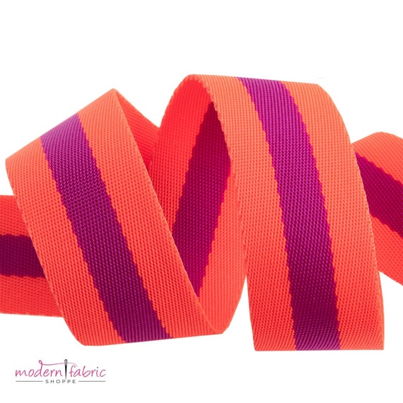 Tula Webbing: Watermelon and Plum - 1.5 inch Tula Webbing: Watermelon and Plum - 1.5 inch