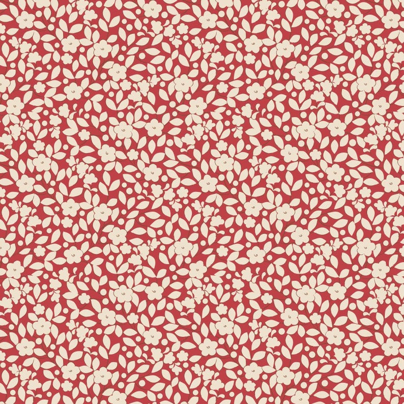 Tilda- Creating Memories- Avery TIL130144- Red- Half Yard- June 2024 image 1