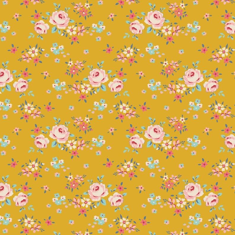 Tilda- Creating Memories- Gracie TIL130117-Yellow- Half Yard- June 2024 image 1