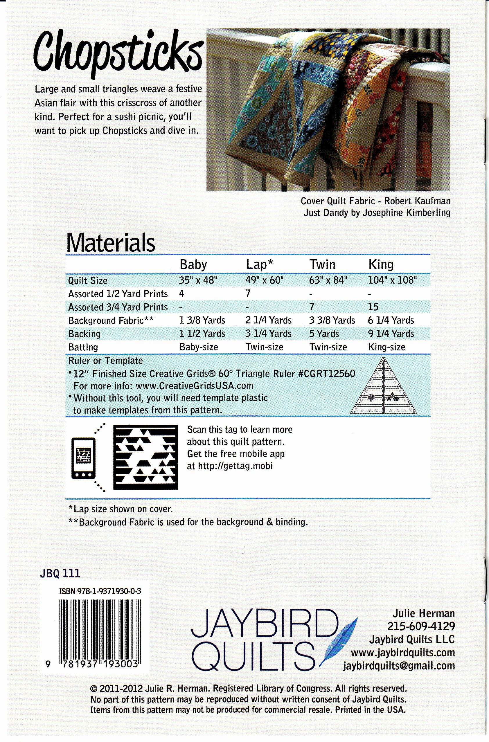 Chopsticks Quilt Pattern by Jaybirds Quilts - Etsy