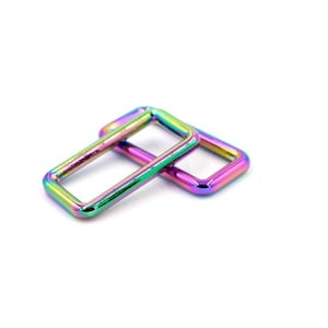 Rainbow Iridescent 1 1/2&quot; -38mm Rectangle Ring Hardware for Bags and Crafts, Set of 2
