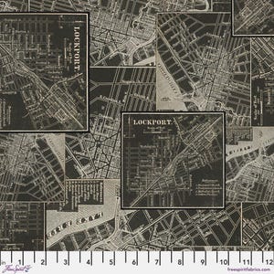 Tim Holtz vorbestellen- Eclectic Elements Palette- Charcoal Map PWTH313.CHARCOAL- Half Yard- August 2025