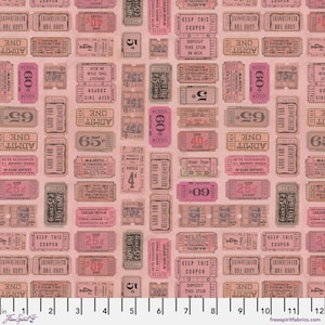 Tim Holtz- Eclectic Elements Palette- Pink Tickets PWTH212.Pink- Half Yard- October 2024