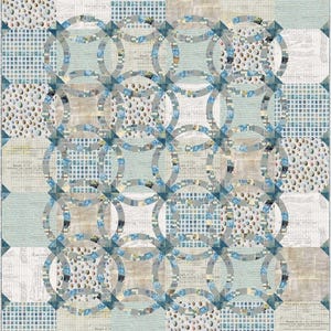 Double Wedding Ring Quilt Kit featuring Eclectic Elements- Blue by Tim Holtz- May 2025