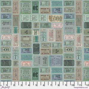 Tim Holtz- Eclectic Elements Palette- Teal Tickets PWTH272.TEAL- Half Yard- April 2025