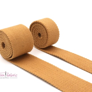 Tan Cotton- 1 inch (25mm) or 1.5 inch (38mm) width  Webbing- Strapping by the yard. Great for bags and totes!!