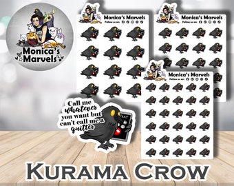 Chibi Kurama the Crow - Call Me - Printable Planner Stickers