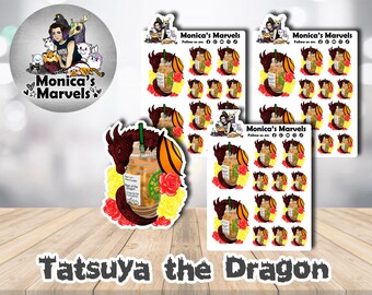 Tatsuya Dragon - Year of the Dragon Coffee - Printable Planner Stickers