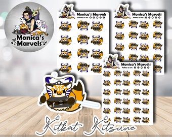 Chibi Snickers Kitsune - Space Rebels - Printable Planner Stickers