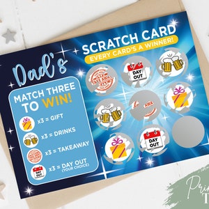 Gifts for Dad, Dads Scratch Card, Birthday, Novelty Scratch Card, Dads Birthday, Dad Christmas Gift, Birthday Gift for Dad, Surprise Gift