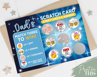 Gifts for Dad, Dads Scratch Card, Birthday, Novelty Scratch Card, Dads Birthday, Dad Christmas Gift, Birthday Gift for Dad, Surprise Gift