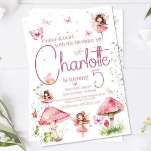 Personalised Fairy Birthday Party Invitations - Children's Birthday Invites - Boy Girl Invitations - Fairy Princess Party Invitations