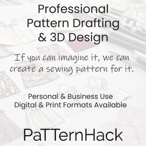 Expert Pattern Digitization, 3D Fit Rendering Services for Sewing Pattern Designers. Pattern Drafting, Grading, Branding and PDF Formatting.