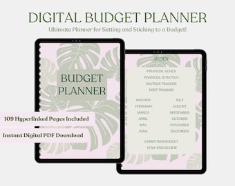 Budget Planner Digital PDF, Financial Planner, Debt Tracker, Savings Tracker, Monthly Budget, Goodnotes Template, NOT A SPREADSHEET