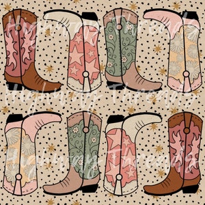 Cowboy Boot Seamless Pattern