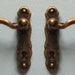 1/12th Scale Dolls' House Antique Brass Pair of Door Lever Handles