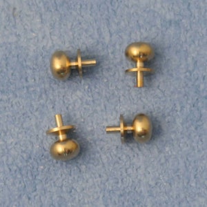 1/12th Scale Dolls&#39; House Brass Door Knobs - Pack of 4 (DIY057)