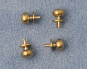 1/12th Scale Dolls' House Brass Door Knobs - Pack of 4 (DIY057)