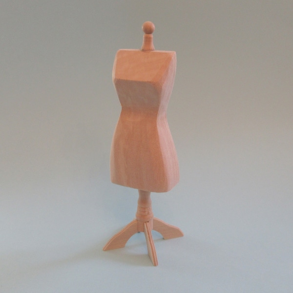 1/12th Scale Dolls' House Miniature - Plain Wood Dressmaker's Dummy (BEF028)
