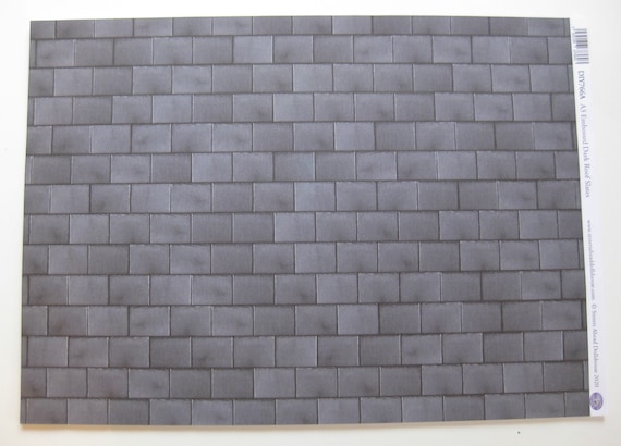 Self Adhesive Dolls House flooring 1:12th Scale Vinyl SheetBlack Diamond Tile 