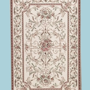 1/12th Scale Dolls' House Miniature - Georgian Style Rug - Cream (2253)