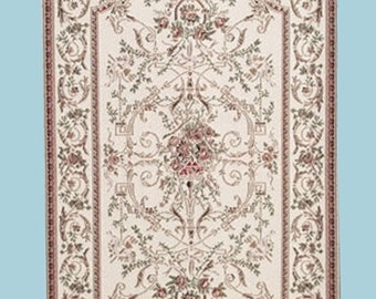 1/12th Scale Dolls' House Miniature - Georgian Style Rug - Cream (2253)