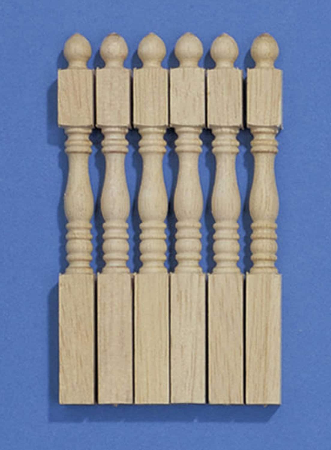 1/12th Scale Dolls House Miniatures - Tapered Newel Posts - Pack of 6 (7267)