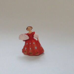 1/12th Scale Dolls' House Ornament - Lady in an Orange Dress (2915)