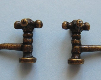Maniglie Per Porta In Ottone Antico Per Casa Delle Bambole | Scala 1:12 | Confezione Da 2 | Lunghezza 26 Mm | Accessori Miniatura